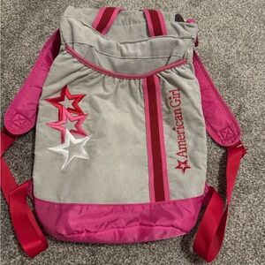 American Girl pink and white doll carrier bag